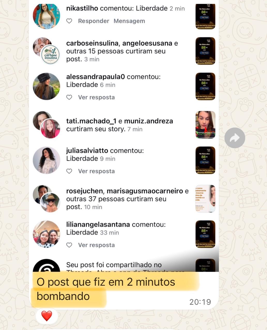 Print de depoimento de aluna 6